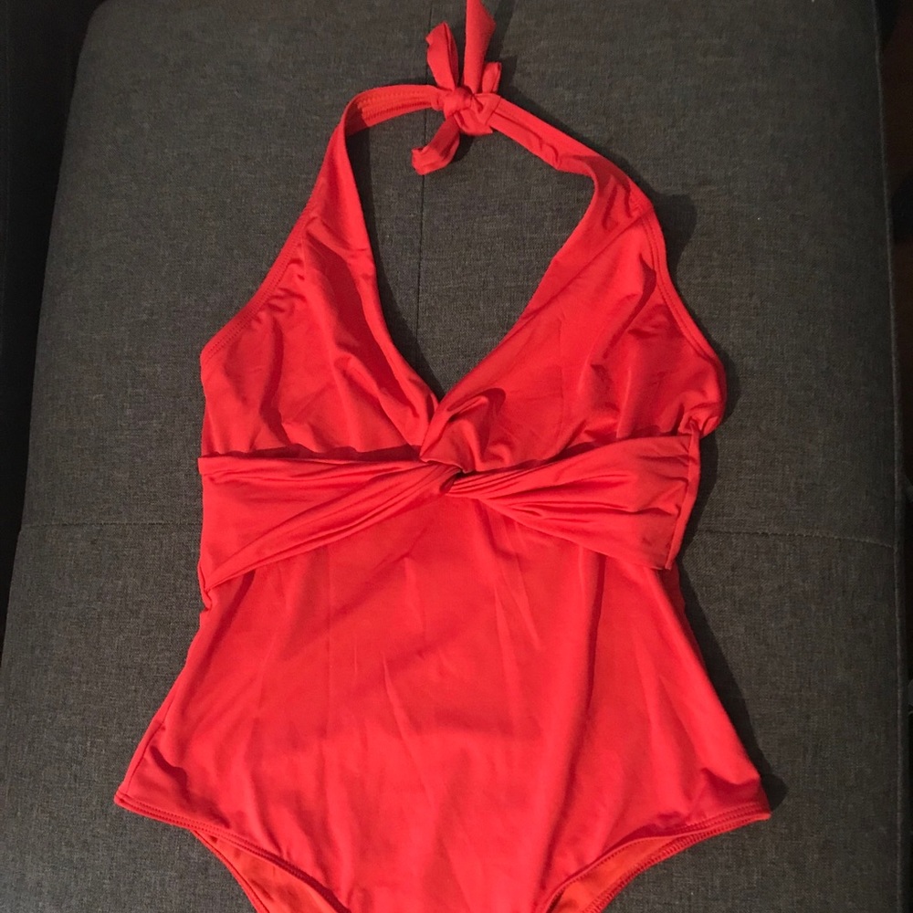 Red one piece bikini $12, size 6
